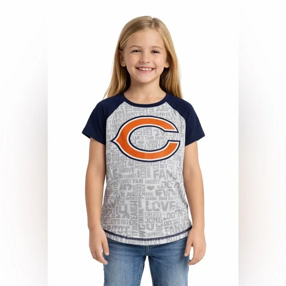 NFL Kids Navy and Gray Chicago Bears Graphic Tee - Picture 1 of 3